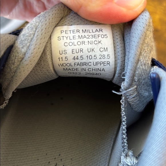 Peter Millar Light Gray Sneakers with Navy Accents - Picture 2 of 8